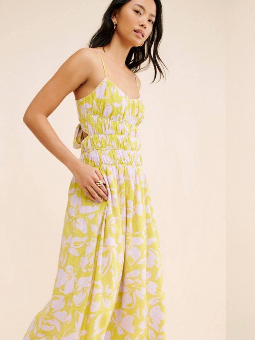 Astr Floral Yellow and Lilac Sundress NWT